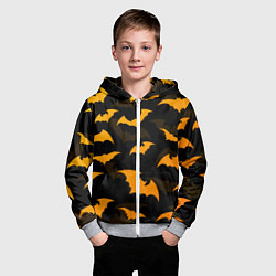 Толстовка на молнии детская ЛЕТУЧИЕ МЫШИ НОЧЬ ХЕЛЛОУИН HALLOWEEN NIGHT BATS, цвет: 3D-меланж — фото 2