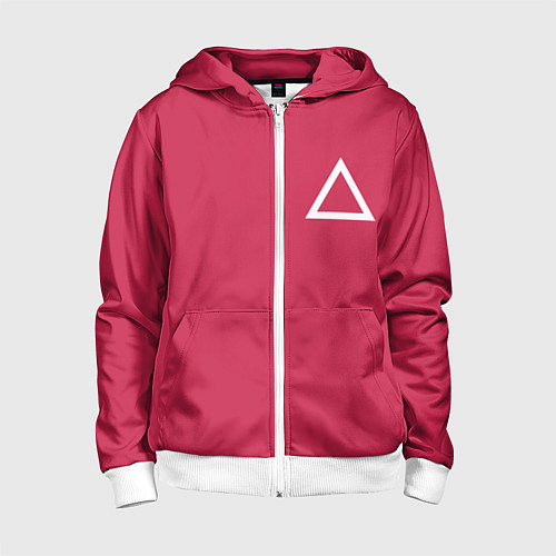 Детская толстовка на молнии Треугольник / 3D-Белый – фото 1