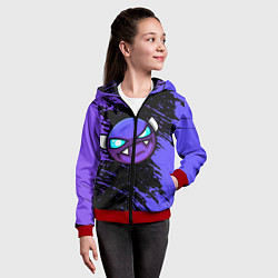 Толстовка на молнии детская Geometry Dash, цвет: 3D-красный — фото 2