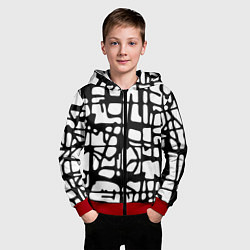 Толстовка на молнии детская Черно-Белый мотив Cantabrigiensia, подходящий для, цвет: 3D-красный — фото 2