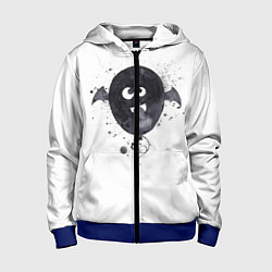 Детская толстовка на молнии Шарик-летайка белый, полиэстер