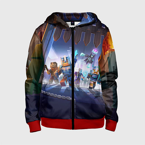 Детская толстовка на молнии MINECRAFT АРМИЯ КРИПЕРОВ / 3D-Красный – фото 1