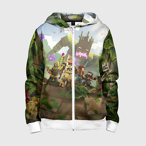 Детская толстовка на молнии МАЙНКРАФТ ГЕРОИ ПРОТИВ ЗЛА / 3D-Белый – фото 1