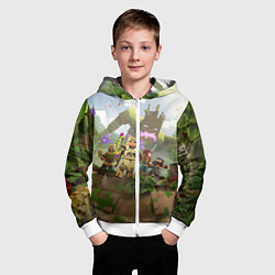 Толстовка на молнии детская МАЙНКРАФТ ГЕРОИ ПРОТИВ ЗЛА, цвет: 3D-белый — фото 2