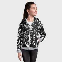 Толстовка на молнии детская BERSERK SYMBOL LOGO БЕРСЕРК СИМВОЛИКА ПАТТЕРН, цвет: 3D-меланж — фото 2