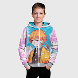 Толстовка на молнии детская КЛИНОК РАССЕКАЮЩИЙ ДЕМОНОВ, ЗЕНИТЦУ, цвет: 3D-меланж — фото 2