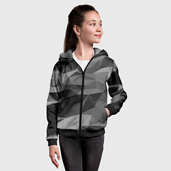 Толстовка на молнии детская Чб абстракция, цвет: 3D-черный — фото 2