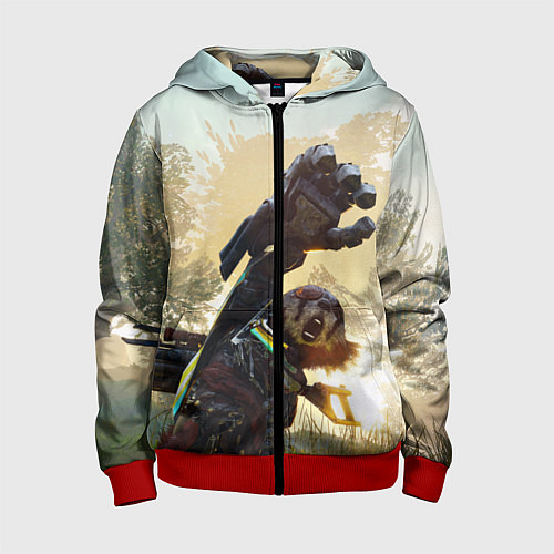 Детская толстовка на молнии Biomutant Биомутант рука / 3D-Красный – фото 1