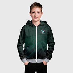 Толстовка на молнии детская GREEN BMW, цвет: 3D-меланж — фото 2