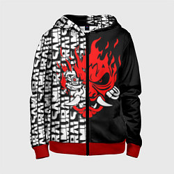 Толстовка на молнии детская CYBERPUNK 2077: SAMURAI, цвет: 3D-красный