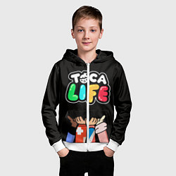 Толстовка на молнии детская Toca Life: Friends, цвет: 3D-белый — фото 2