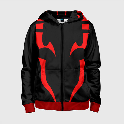 Детская толстовка на молнии ТАТУ ИТАДОРИ СУКУНА TATTOO SUKUNA, ITADORI / 3D-Красный – фото 1