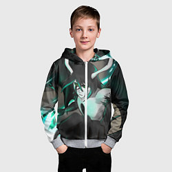 Толстовка на молнии детская Улькиорра Сифер Ulquiorra, цвет: 3D-меланж — фото 2