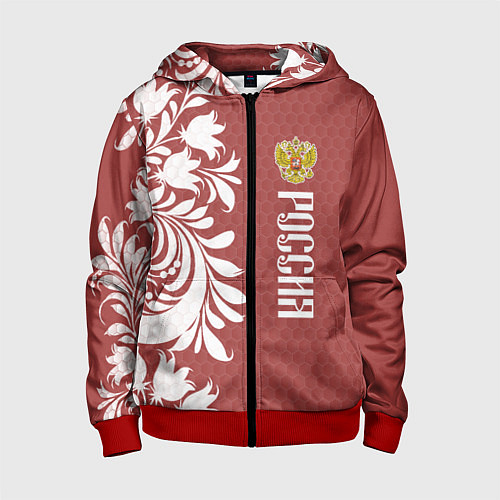 Детская толстовка на молнии Сборная России / 3D-Красный – фото 1