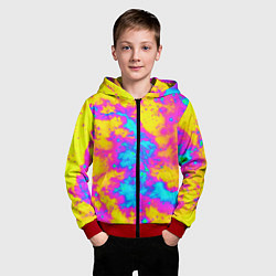 Толстовка на молнии детская Яркая абстракция космических красок, цвет: 3D-красный — фото 2