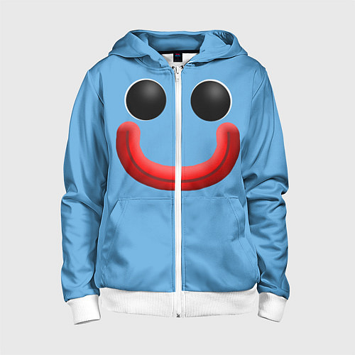 Детская толстовка на молнии Huggy Waggy smile / 3D-Белый – фото 1