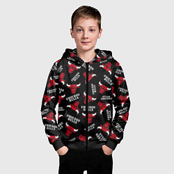 Толстовка на молнии детская CHICAGO BULLS БЫКИ УЗОР, цвет: 3D-черный — фото 2