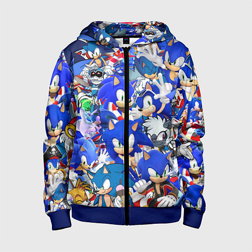 Детская толстовка на молнии SONIC СИНИЙ ЁЖ СОНИК / 3D-Синий – фото 1