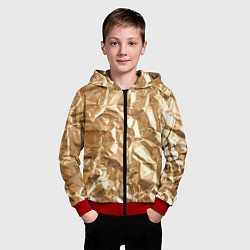 Толстовка на молнии детская Мятая Фольга, цвет: 3D-красный — фото 2