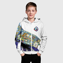 Толстовка на молнии детская Бэха в стиле поп-арт, цвет: 3D-белый — фото 2