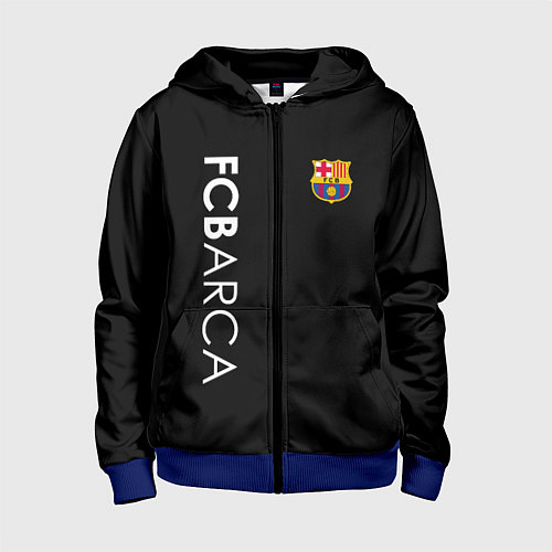 Детская толстовка на молнии FC BARCA BLACK STYLE / 3D-Синий – фото 1