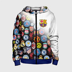 Толстовка на молнии детская FC BARCELONA LOGOBOMBING, цвет: 3D-синий