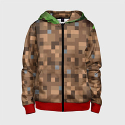 Детская толстовка на молнии ЗЕМЛЯ DIRT MINECRAFT