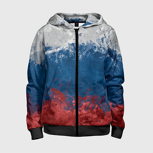 Детская толстовка на молнии Россия Абстракция Russia Abstraction / 3D-Черный – фото 1