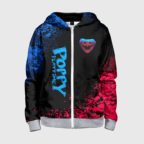 Детская толстовка на молнии Poppy Playtime / 3D-Меланж – фото 1