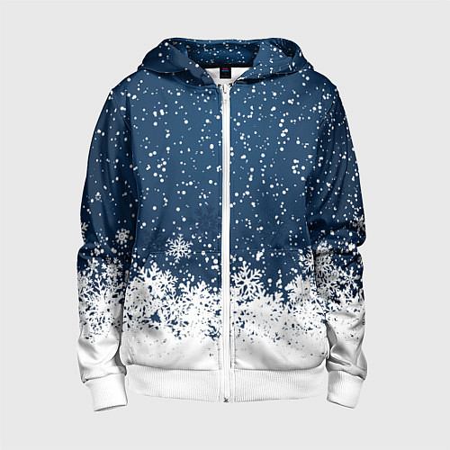 Детская толстовка на молнии Snow / 3D-Белый – фото 1