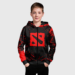 Толстовка на молнии детская DOTA 2 БРЫЗГИ КРАСОК ДОТА 2 ЛОГО, цвет: 3D-черный — фото 2
