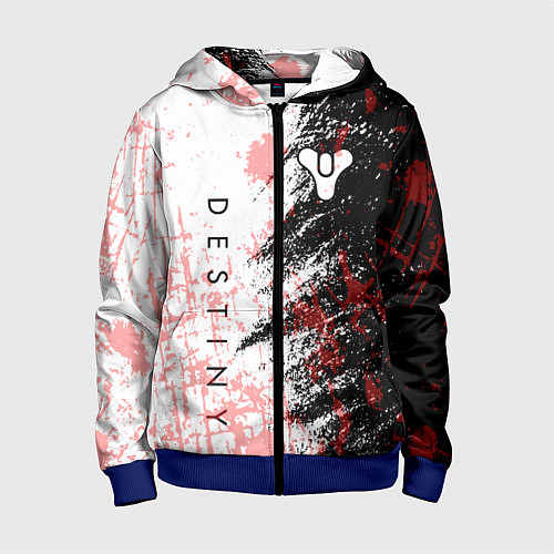 Детская толстовка на молнии Destiny Кровавые пятна / 3D-Синий – фото 1