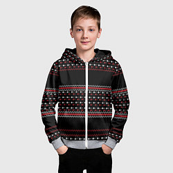Толстовка на молнии детская НОВОГОДНИЙ ПАТТЕРН SWEATER, цвет: 3D-меланж — фото 2