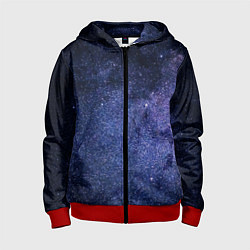 Толстовка на молнии детская Night sky, цвет: 3D-красный