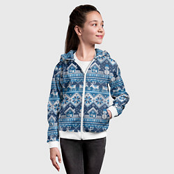 Толстовка на молнии детская Christmas Pattern, цвет: 3D-белый — фото 2