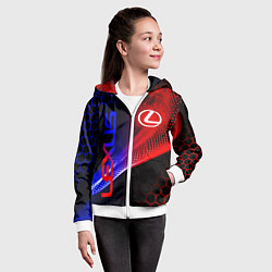 Толстовка на молнии детская LEXUS ЛЕКСУС NEON НЕОН, цвет: 3D-белый — фото 2