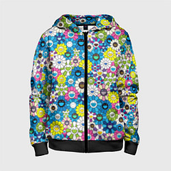 Детская толстовка на молнии Takashi Murakami Улыбающиеся цветы