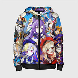 Толстовка на молнии детская ГЕРОИ ИГРЫ GENSHIN IMPACT, цвет: 3D-черный