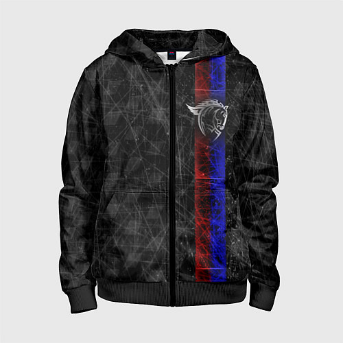 Детская толстовка на молнии ЦСКА Москва black theme / 3D-Черный – фото 1