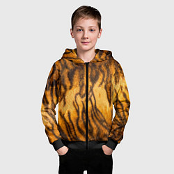 Толстовка на молнии детская Шкура тигра 2022, цвет: 3D-черный — фото 2