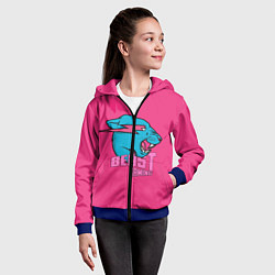Толстовка на молнии детская Mr Beast Gaming Full Print Pink edition, цвет: 3D-синий — фото 2