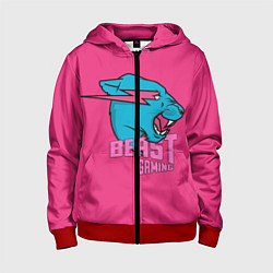 Детская толстовка на молнии Mr Beast Gaming Full Print Pink edition