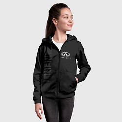 Толстовка на молнии детская Infiniti, Инфинити, цвет: 3D-черный — фото 2