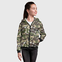Толстовка на молнии детская Камуфляж из Собак Camouflage, цвет: 3D-черный — фото 2
