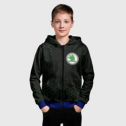Толстовка на молнии детская SKODA - Соты, цвет: 3D-синий — фото 2