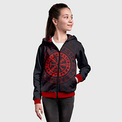 Толстовка на молнии детская Красный Вегвизир, цвет: 3D-красный — фото 2