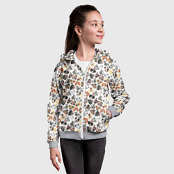 Толстовка на молнии детская Разные Породы собаки, цвет: 3D-меланж — фото 2