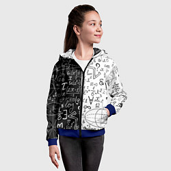 Толстовка на молнии детская ЧЁРНО БЕЛЫЕ ФОРМУЛЫ ФИЗИКА МАТЕМАТИКА, цвет: 3D-синий — фото 2