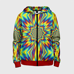 Толстовка на молнии детская Пульсирующий Огненный Цветок, цвет: 3D-красный