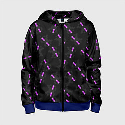 Толстовка на молнии детская ЛИЦО ЭНДЕРМЕНА, МАЙНКРАФТ, цвет: 3D-синий